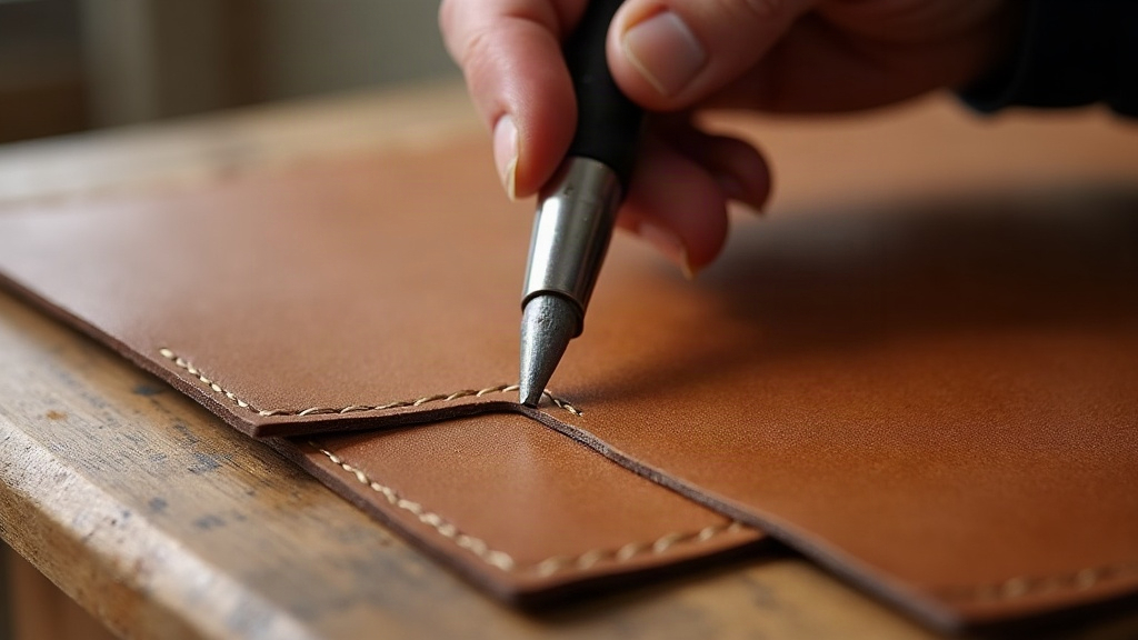 Hairline Creasing on Chrome-Tanned Leather with a French Edger