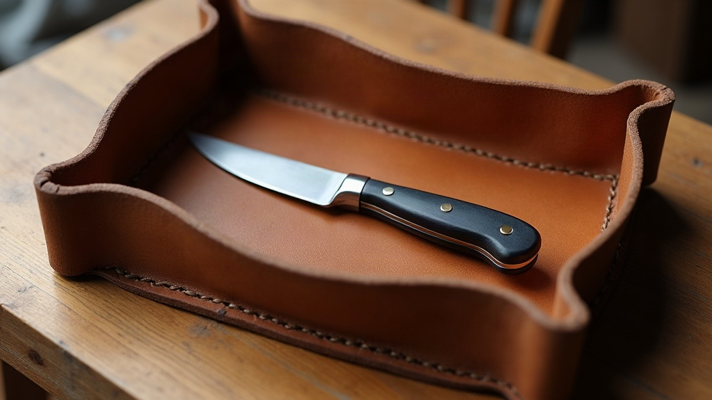 First Leather Project: Simple Valet Tray with Just a Knife